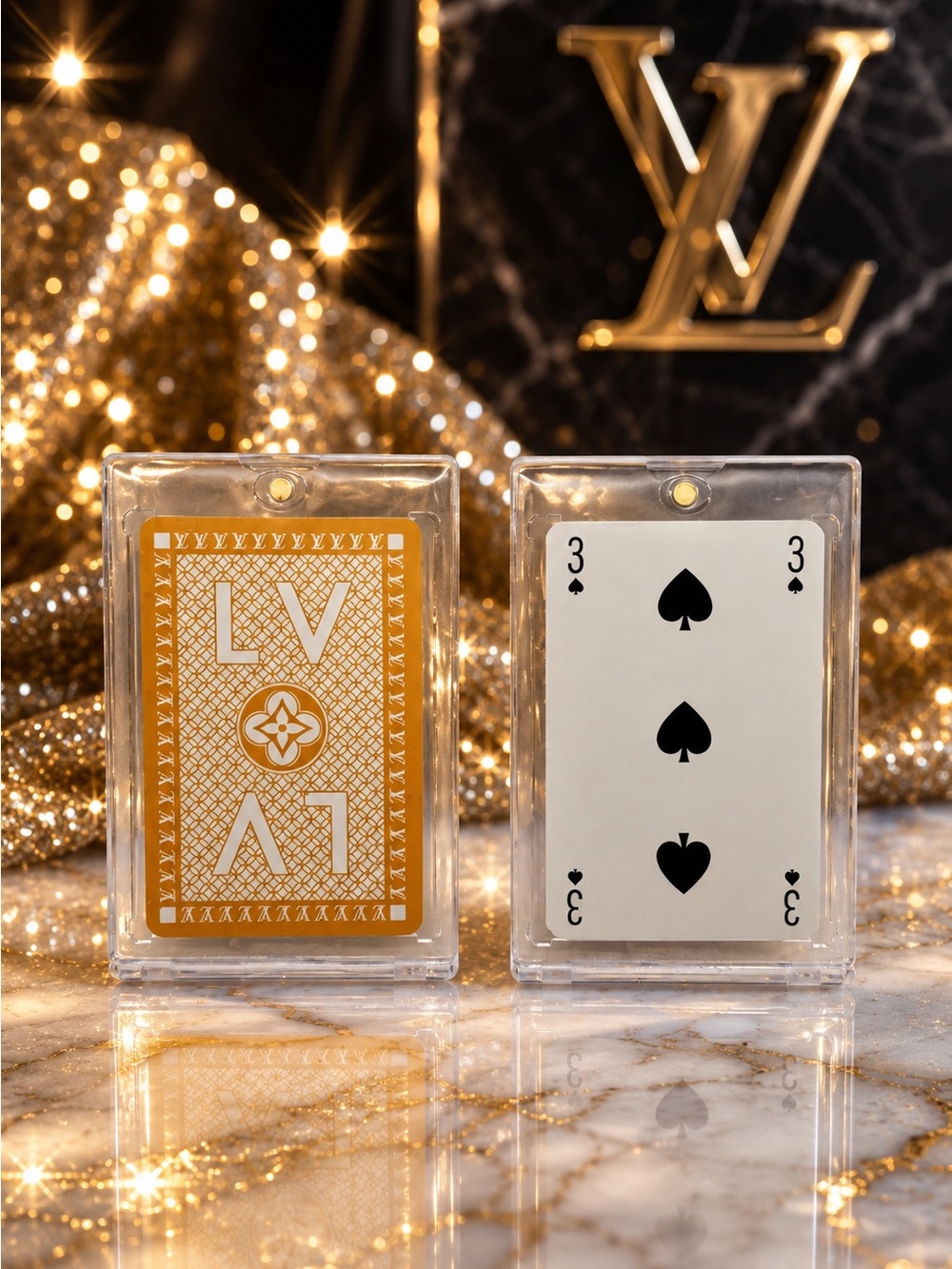 Louis Vuitton LV Playing Card Lucky 3 of Spades Luxury Encased
